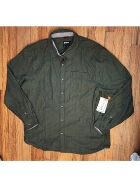 Marmot Midweight Flannel LS Long Sleeve Shirt Green XXL 2XL Hobson Soft NEW